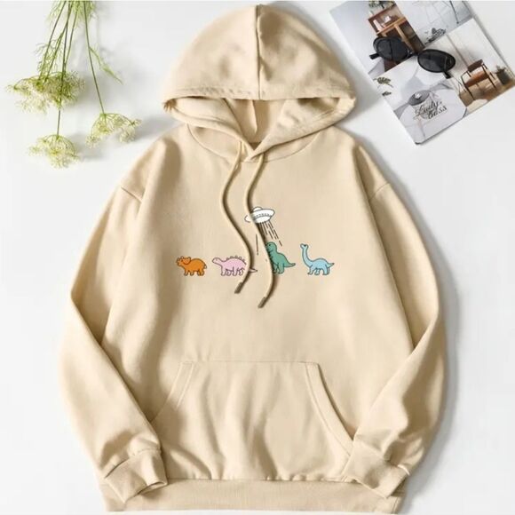 Unisex cartoon drawstring kangaroo pullover - Picture 4 of 4